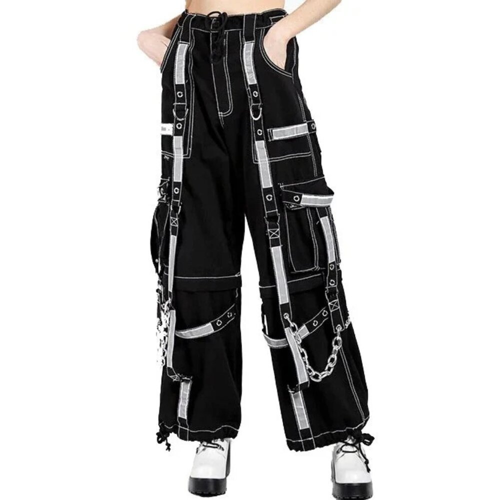 Women's Bondage Reflective Alternative Punk Rock EmoTrouser Pant Shorts